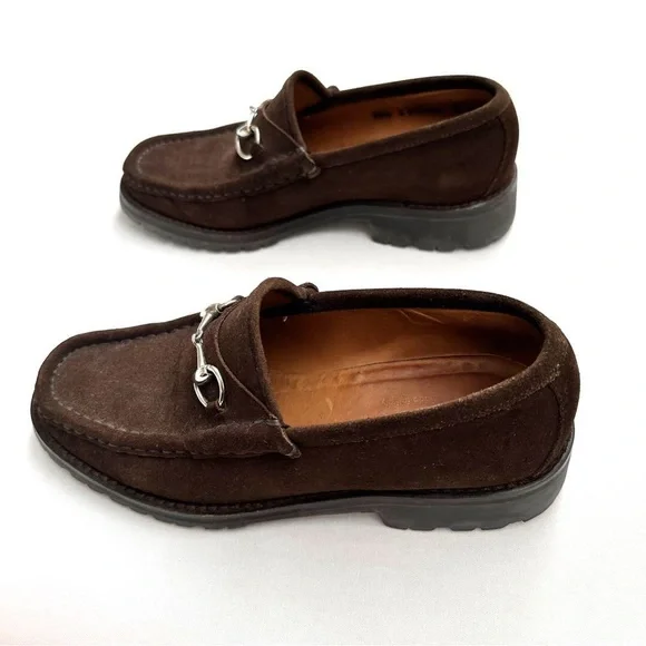 Gucci Brown Suede Horsebit Loafers - Picture 4 of 12